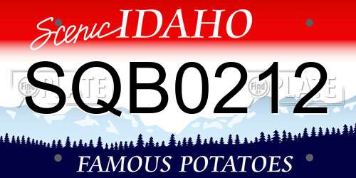 SQB0212 Idaho License Plate