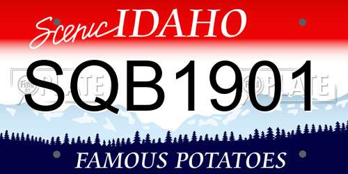 SQB1901 Idaho License Plate