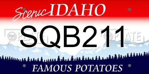 SQB211 Idaho License Plate