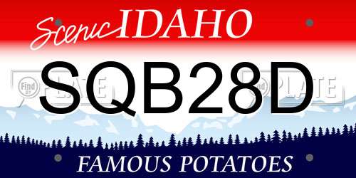 SQB28D Idaho License Plate