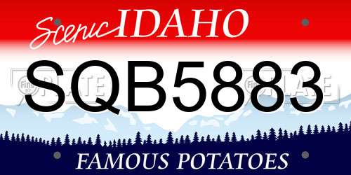 SQB5883 Idaho License Plate