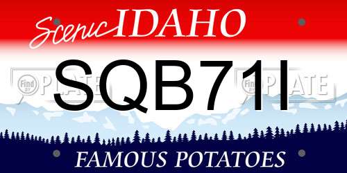 SQB71I Idaho License Plate