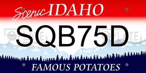 SQB75D Idaho License Plate