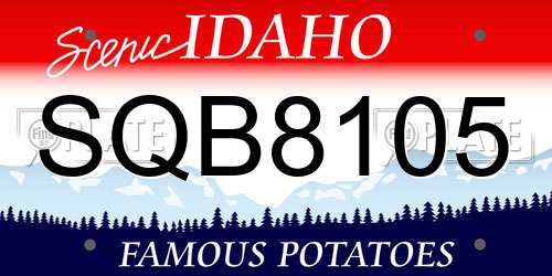 SQB8105 Idaho License Plate