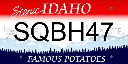 SQBH47 Idaho License Plate