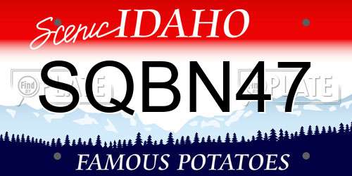 SQBN47 Idaho License Plate