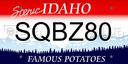 SQBZ80 Idaho License Plate