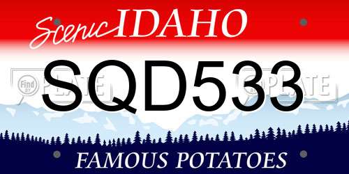 SQD533 Idaho License Plate