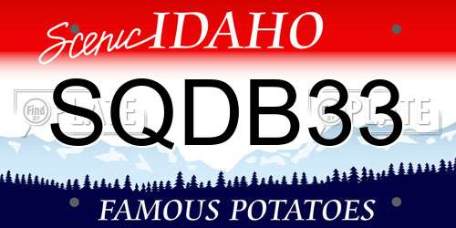 SQDB33 Idaho License Plate