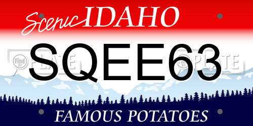 SQEE63 Idaho License Plate