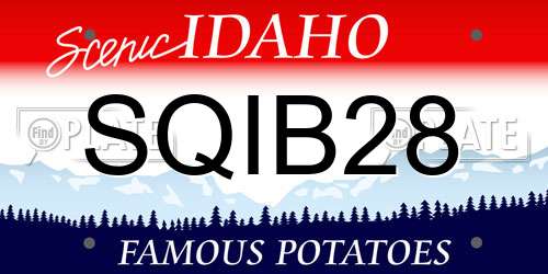 SQIB28 Idaho License Plate
