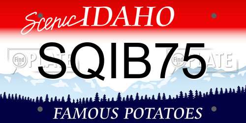 SQIB75 Idaho License Plate