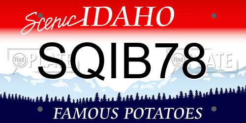 SQIB78 Idaho License Plate