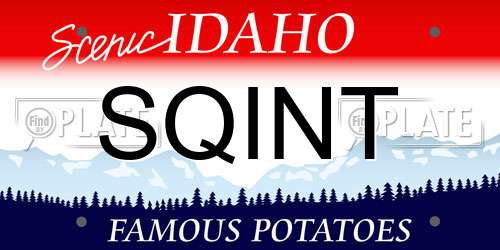 SQINT Idaho License Plate