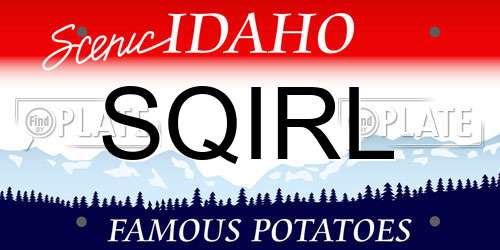 SQIRL Idaho License Plate