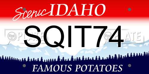 SQIT74 Idaho License Plate