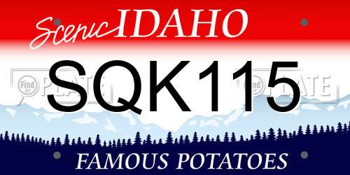 SQK115 Idaho License Plate