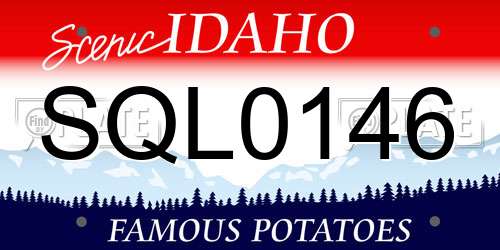 SQL0146 Idaho License Plate