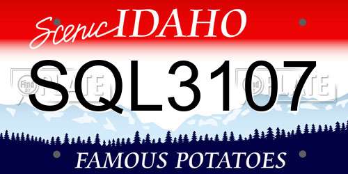 SQL3107 Idaho License Plate