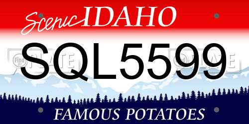 SQL5599 Idaho License Plate