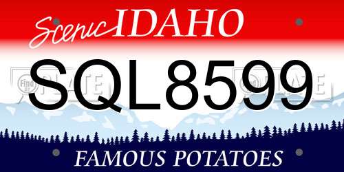 SQL8599 Idaho License Plate