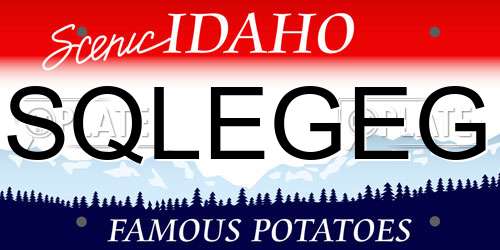 SQLEGEG Idaho License Plate