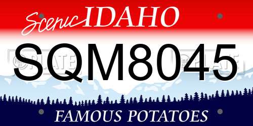 SQM8045 Idaho License Plate