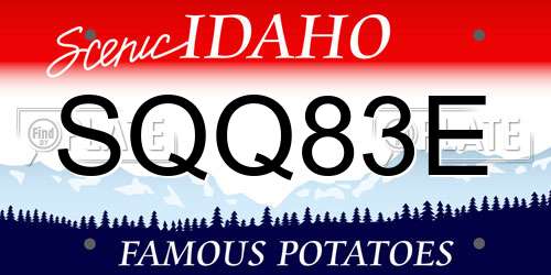 SQQ83E Idaho License Plate