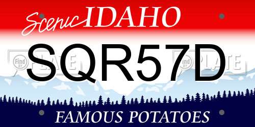 SQR57D Idaho License Plate