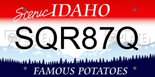 SQR87Q Idaho License Plate