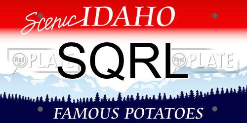 SQRL Idaho License Plate