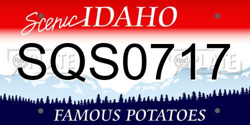 SQS0717 Idaho License Plate
