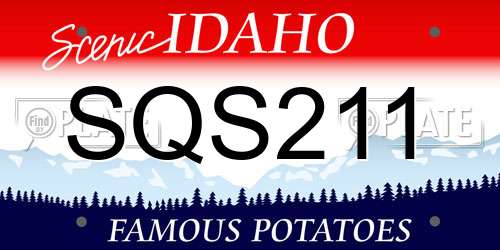SQS211 Idaho License Plate