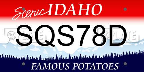 SQS78D Idaho License Plate