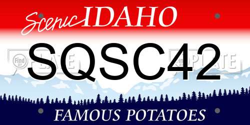 SQSC42 Idaho License Plate