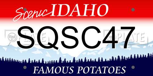 SQSC47 Idaho License Plate