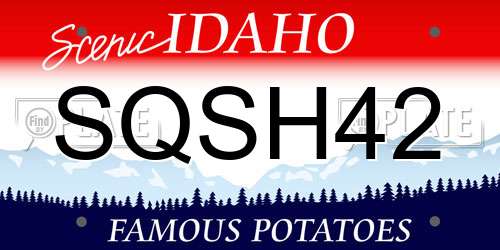 SQSH42 Idaho License Plate