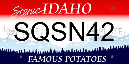 SQSN42 Idaho License Plate