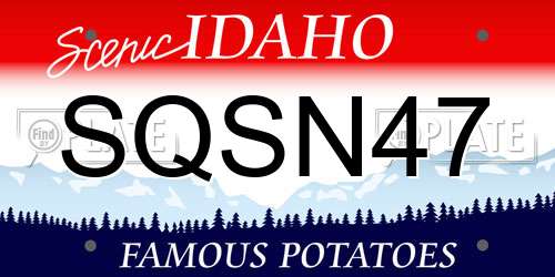 SQSN47 Idaho License Plate