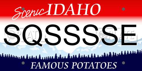 SQSSSSE Idaho License Plate