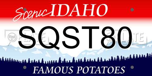 SQST80 Idaho License Plate