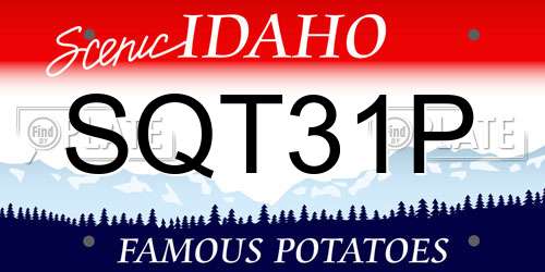 SQT31P Idaho License Plate