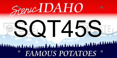 SQT45S Idaho License Plate