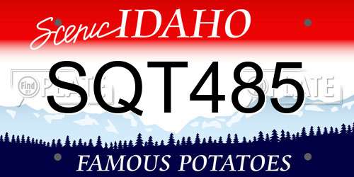 SQT485 Idaho License Plate
