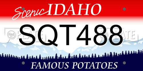 SQT488 Idaho License Plate