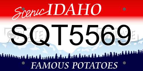 SQT5569 Idaho License Plate