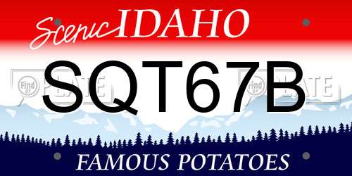 SQT67B Idaho License Plate