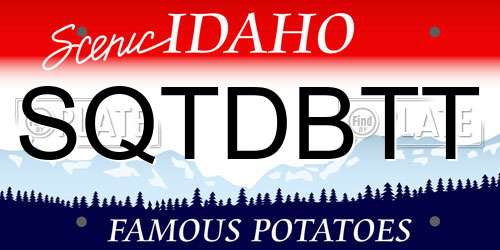SQTDBTT Idaho License Plate