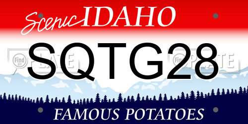 SQTG28 Idaho License Plate