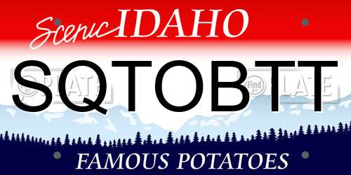 SQTOBTT Idaho License Plate